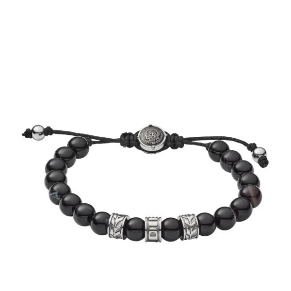 Diesel Black - Tone Semi - Precious Beaded Men's Bracelet | DX1101040 | TIME Watches