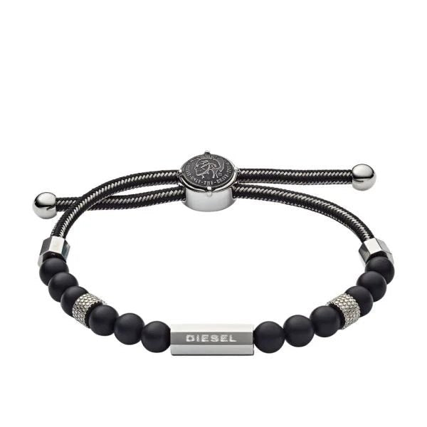 Diesel Black - Tone Semi - Precious Beaded Men's Bracelet | DX1151040 | TIME Watches
