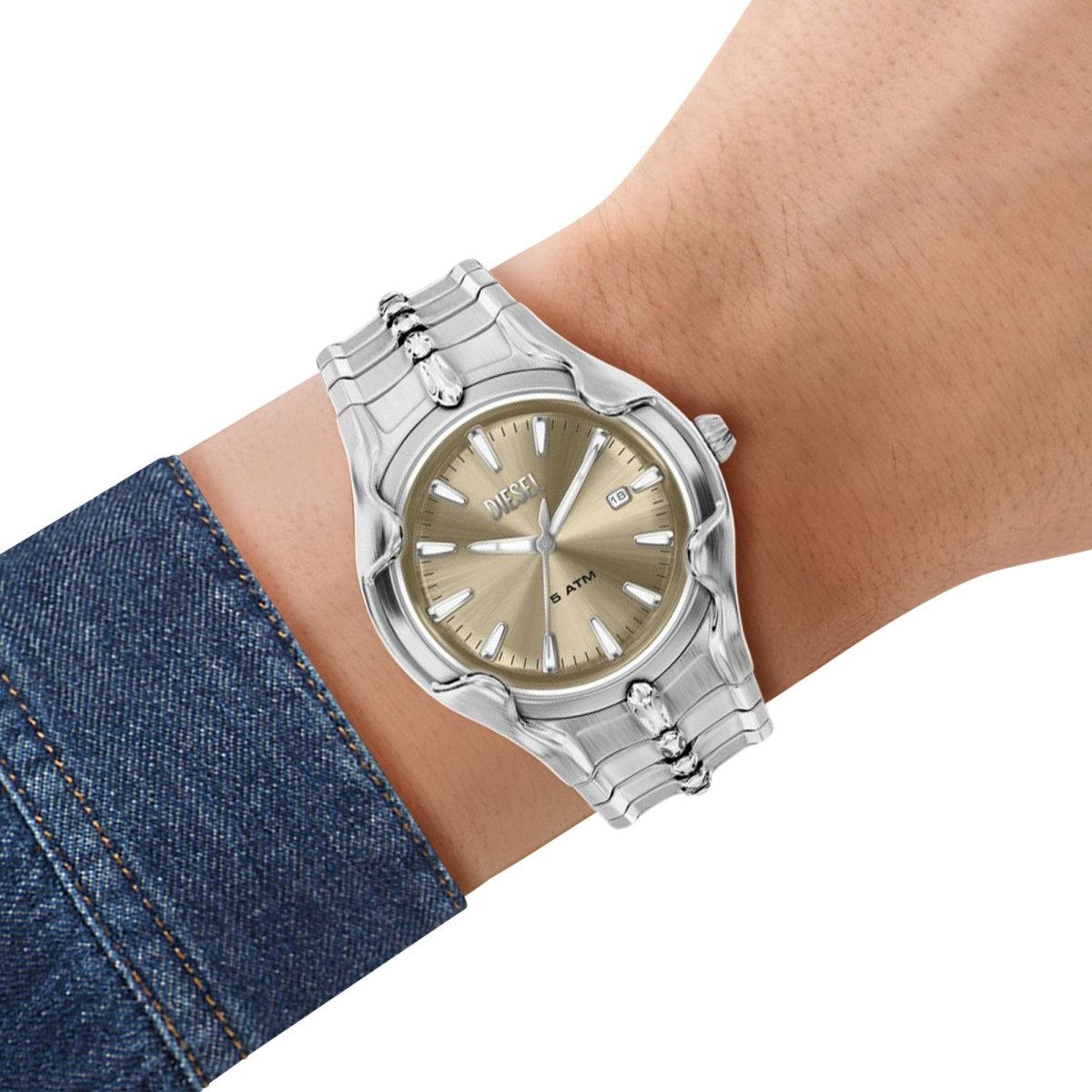 Diesel D - Sruptor Silver and Gold Stainless Steel 42mm Men's Watch | DZ2214 | TIME Watches