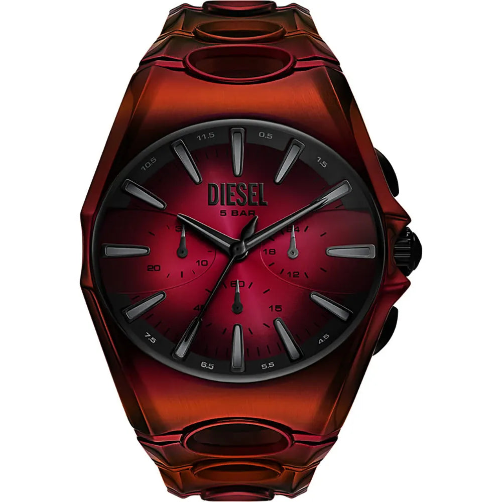 Diesel Mega Chief Black Dial and Leather 51mm Men's Watch | DZ4693