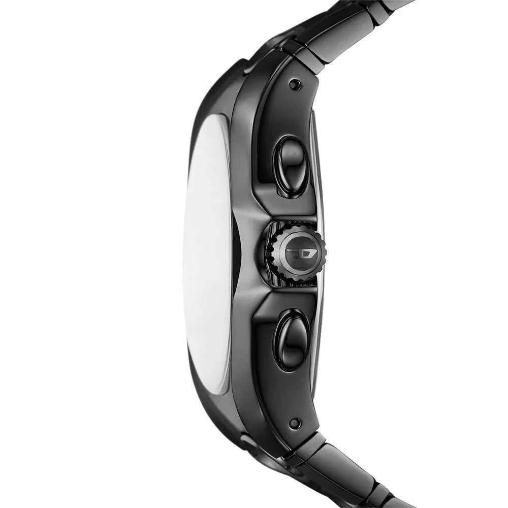 Diesel Men's D-Curve Chronograph Black Stainless Steel Watch | DZ4696