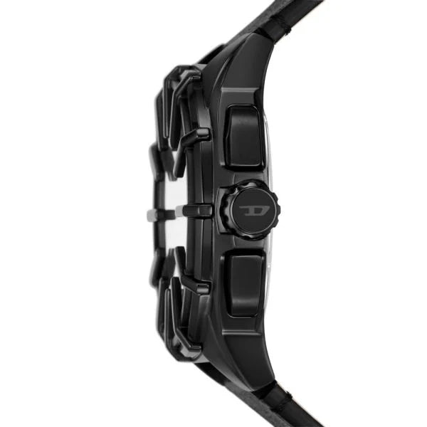 Diesel Framed Chronograph Black Leather Men's Watch | DZ4658 | Time Watch Specialists