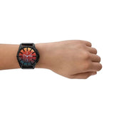 Diesel Framed Chronograph Black Leather Men's Watch | DZ4658 | Time Watch Specialists