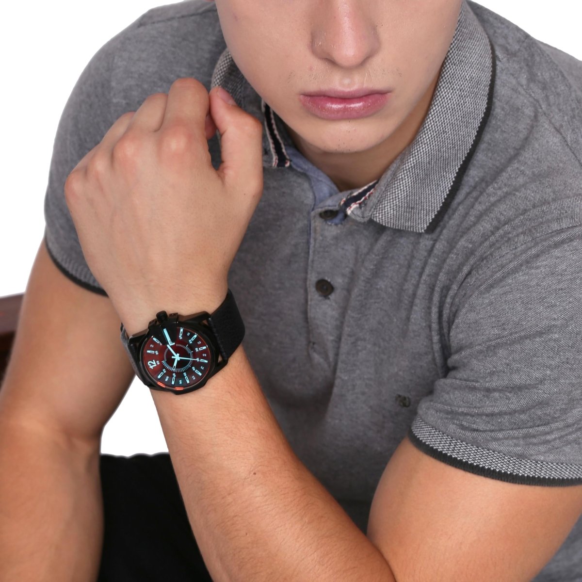 Diesel Master Chief Three - Hand Black Leather Men's Watch | DZ1657 | Time Watch Specialists