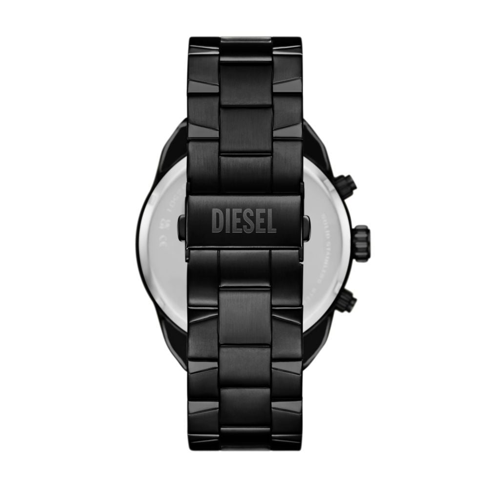 Diesel Mega Chief Black Dial Chronograph Leather Men's Watch | DZ4691