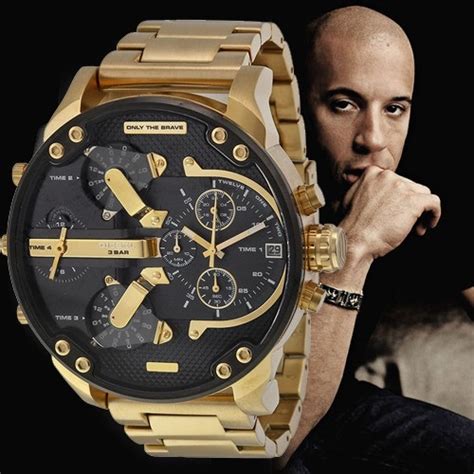 Diesel Mr. Daddy 2.0 Black & Gold Stainless Steel 57mm Men's Watch | DZ7333 | TIME Watches