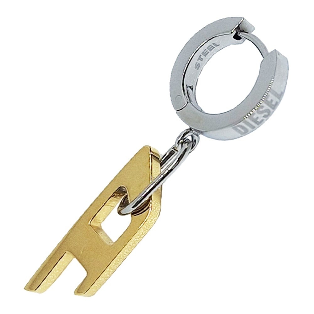 Diesel Two-Tone Stainless Steel Hoop Unisex Earrings | DX1419931 | Time Watch Specialists