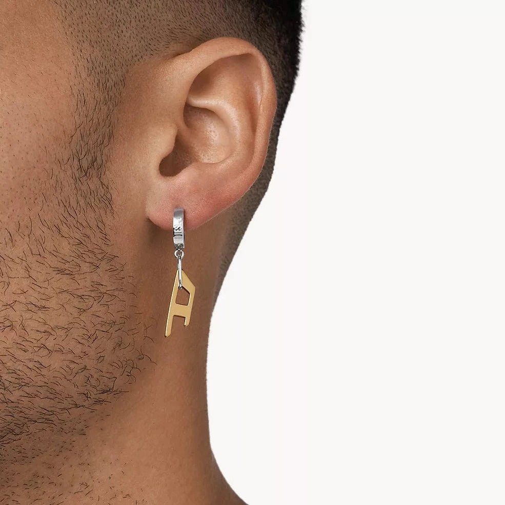 Diesel Two-Tone Stainless Steel Hoop Unisex Earrings | DX1419931 | Time Watch Specialists