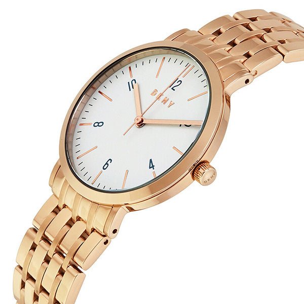 DKNY Minetta Rose Gold Dial and Rose Gold Steel Bracelet 28mm Women's Watch | NY2504 | TIME Watches
