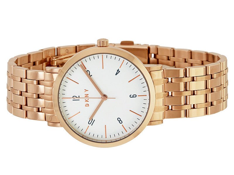 DKNY Minetta Rose Gold Dial and Rose Gold Steel Bracelet 28mm Women's Watch | NY2504 | TIME Watches