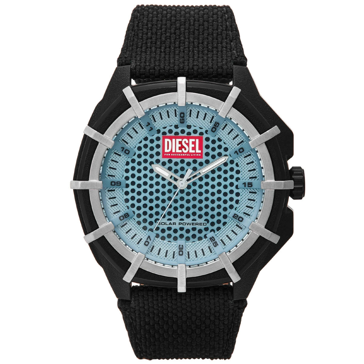 Diesel Framed Solar-Powered Blue Dial with Black Strap Men's Watch | DZ4679