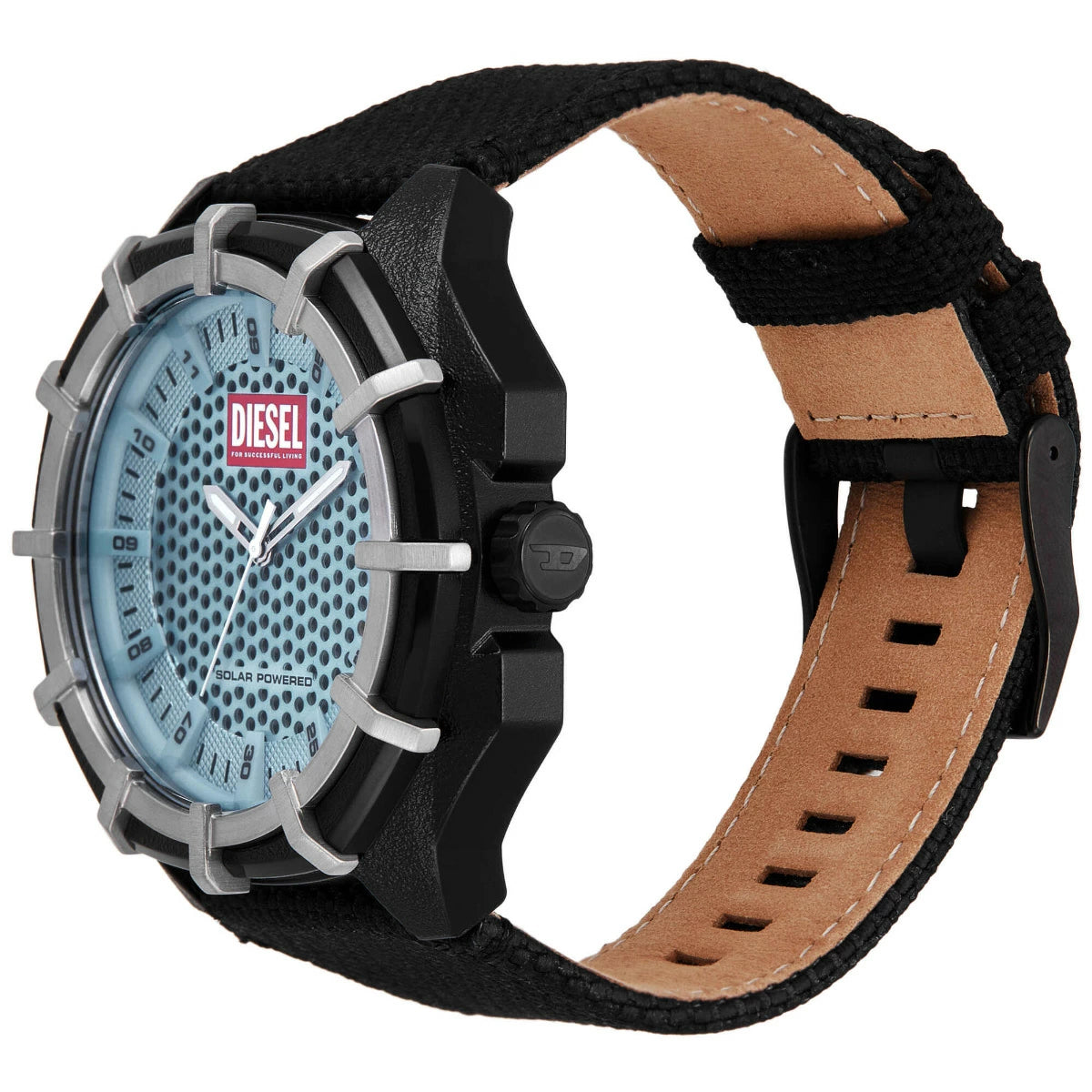 Diesel Framed Solar-Powered Blue Dial with Black Strap Men's Watch | DZ4679