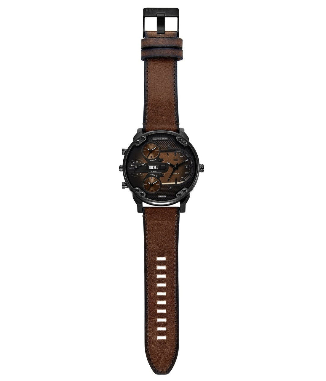 Diesel Mr. Daddy Slim Chronograph Brown Leather Strap Men's Watch | DZ7492