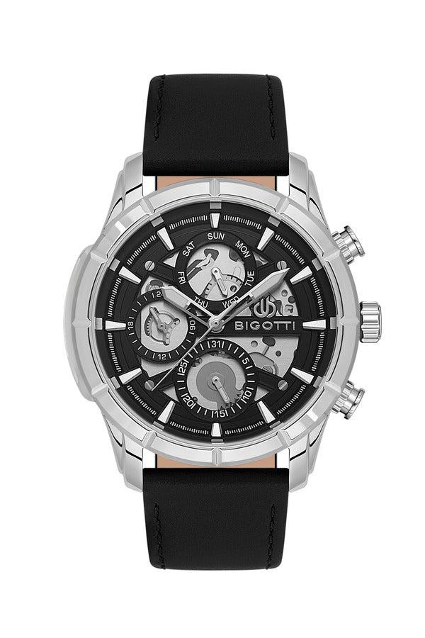Bigotti Chronograph Black Dial Stainless Steel Strap Men's Watch | bigotti-chronograph-mens-watch-bg-1-10579-2