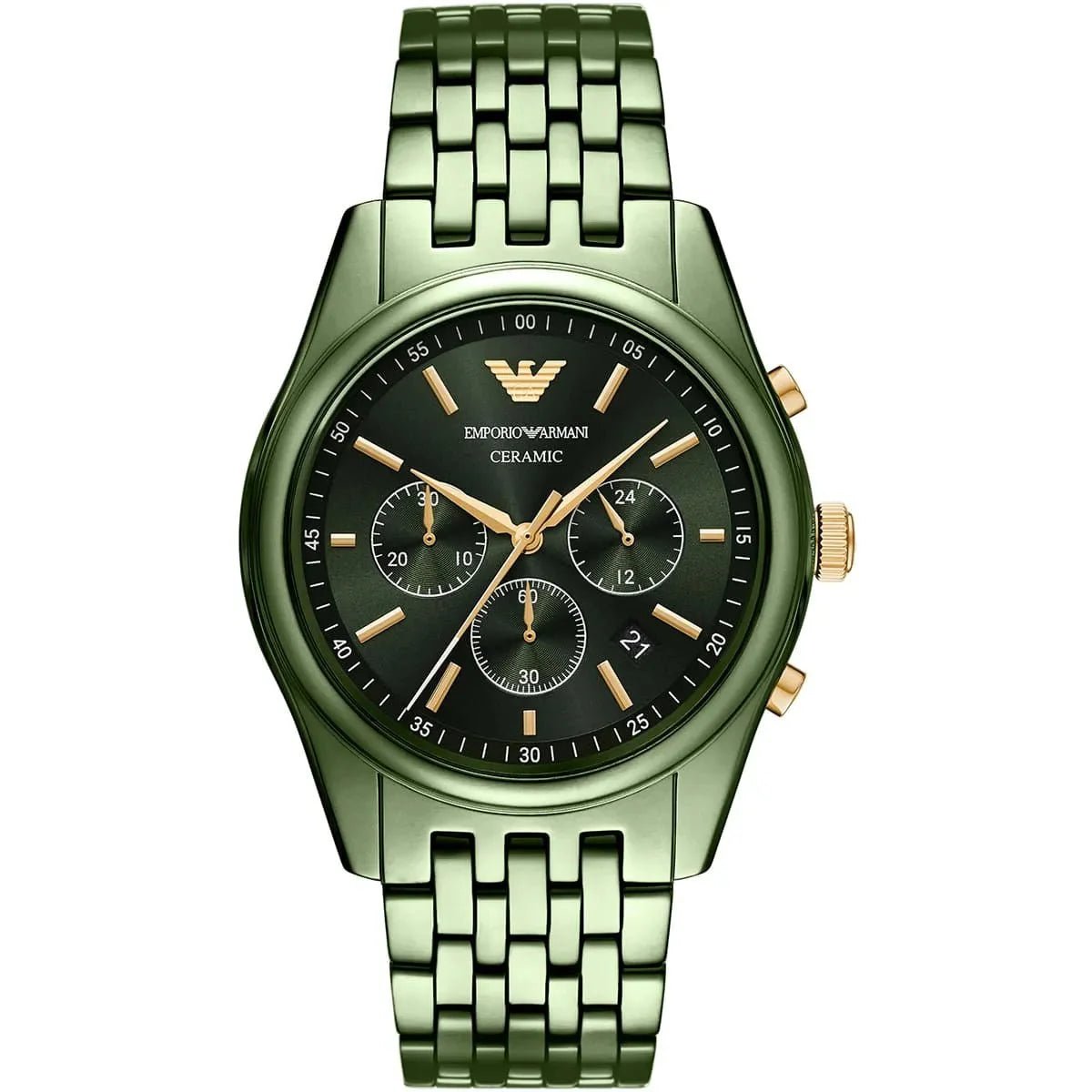 Emporio Armani Antonio Black Dial and White Ceramic 43mm Men's Watch | AR70017 | TIME Watches