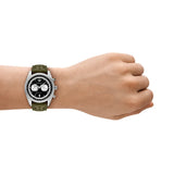 Emporio Armani Racer Chronograph Black Dial Leather Strap Men's Watch | AR11709