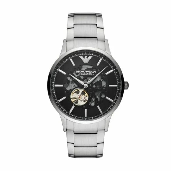 Emporio Armani Automatic Black Dial and Silver Stainless Steel 43mm Men's Watch | AR60055 | TIME Watches