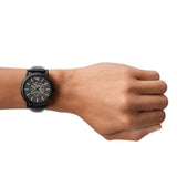 Emporio Armani Automatic Black Leather Men's Watch | AR60008 | Time Watch Specialists