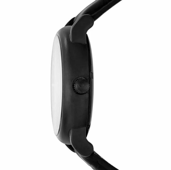 Emporio Armani Automatic Black Leather Men's Watch | AR60008 | Time Watch Specialists