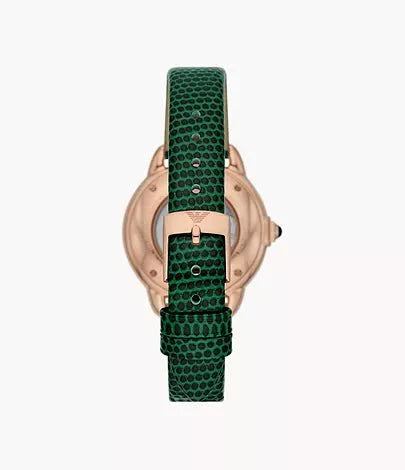 Emporio Armani Automatic Green Dial and Green Leather 34mm Men's Watch | AR60073