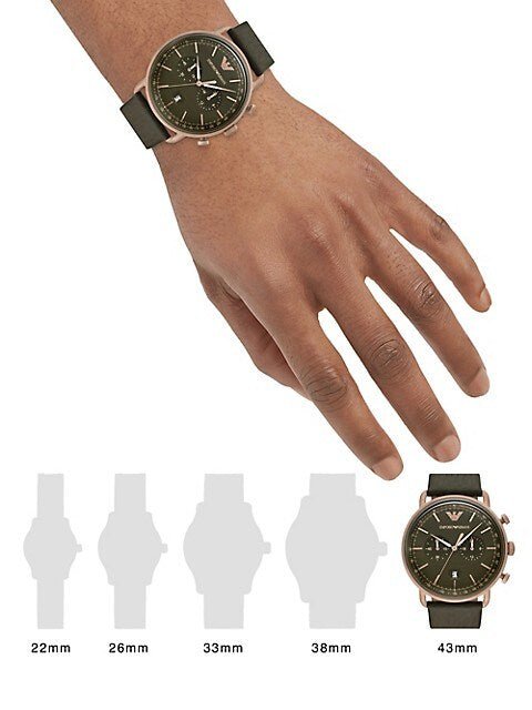 Emporio Armani Aviator Rose Gold Dial and Green Leather 44mm Men's Watch | AR11421