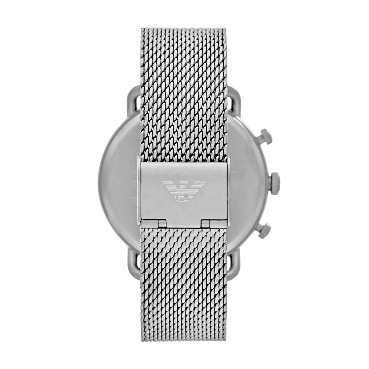 Emporio Armani Aviator Black Dial and Black Leather 44mm Men's Watch | AR11383