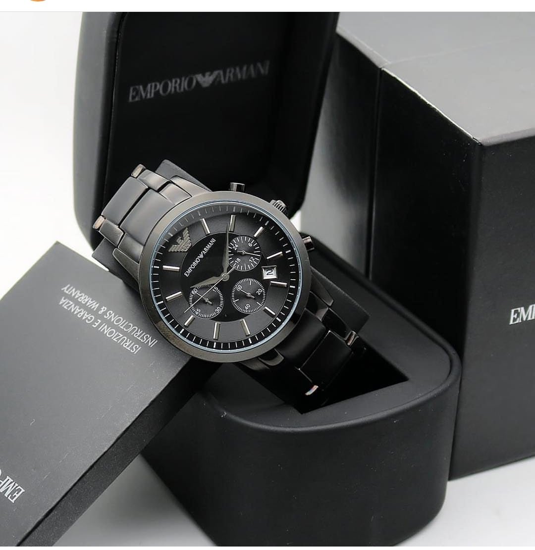 Emporio Armani Black Dial Chronograph Quartz Ceramic Men's Watch | AR70015 | TIME Watches