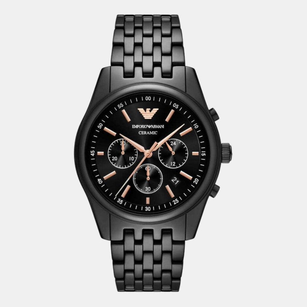 Emporio Armani Black Dial Chronograph Quartz Ceramic Men's Watch | AR70015 | TIME Watches
