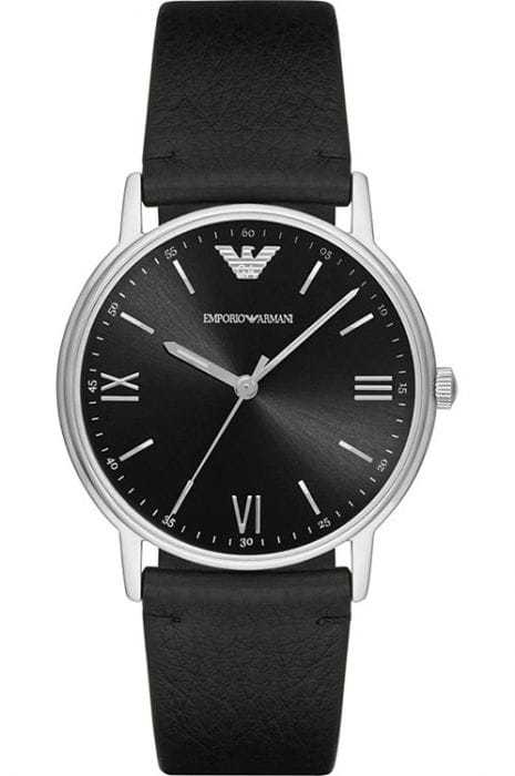 Emporio Armani Classic Black Dial and Black Leather 42mm Men's Watch | AR11013