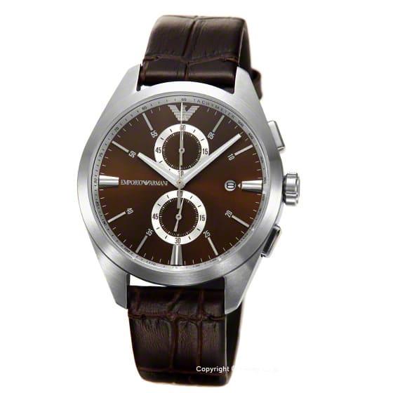 Emporio Armani Classic Brown Dial and Brown Leather 44mm Men's Watch | AR11482