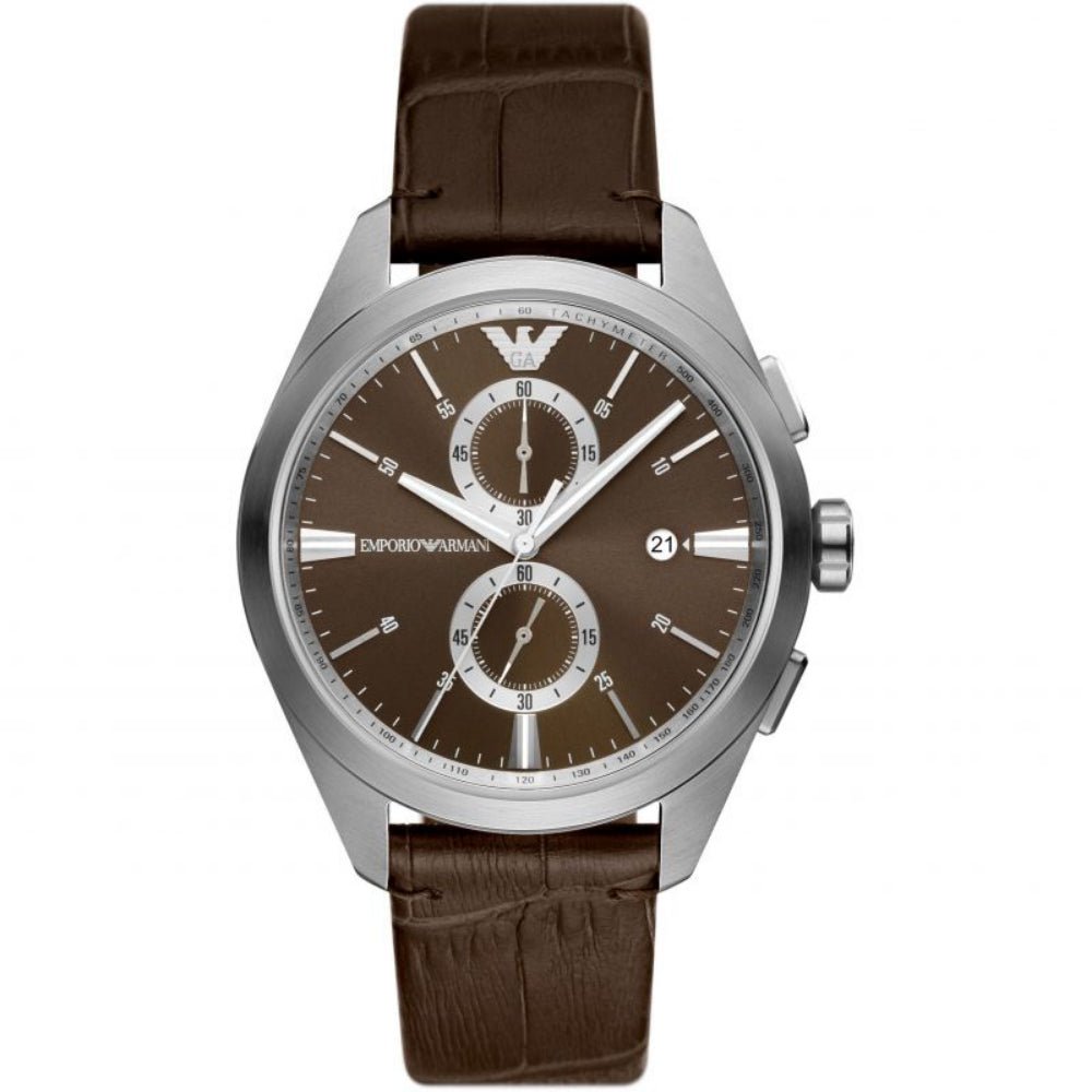 Emporio Armani Classic Brown Dial and Brown Leather 44mm Men's Watch | AR11482