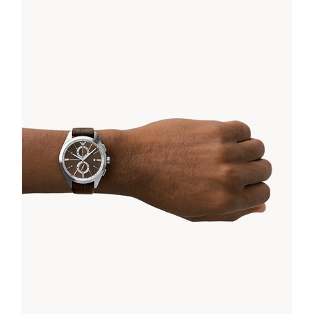 Emporio Armani Classic Brown Dial and Brown Leather 44mm Men's Watch | AR11482