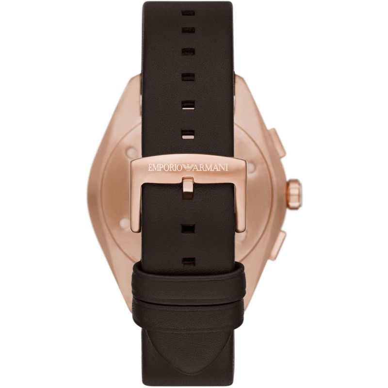 Emporio Armani Claudio Blue Dial and Brown Leather 43mm Men's Watch | AR11554