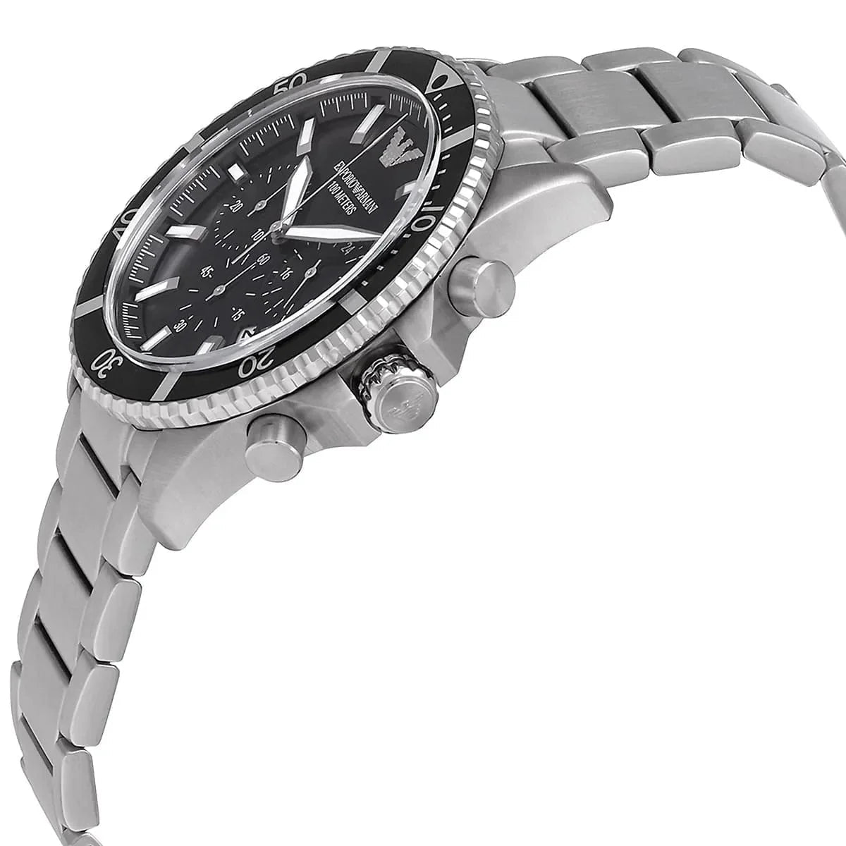 Emporio Armani Chronograph Black Dial and Black Stainless Steel 43mm Men's Watch | AR11360 | TIME Watches