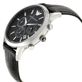 Emporio Armani Chronograph Black Leather Men's Watch | AR2447 | Time Watch Specialists