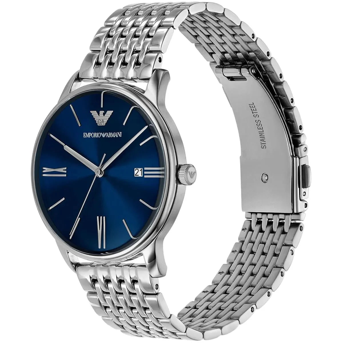 Emporio Armani Chronograph Blue Dial and Silver Stainless Steel 43mm Men's Watch | AR11674 | TIME Watches