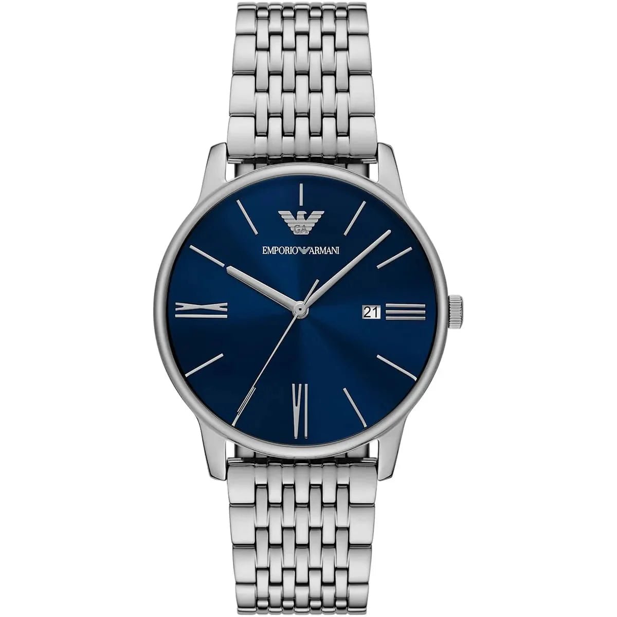 Emporio Armani Chronograph Blue Dial and Silver Stainless Steel 43mm Men's Watch | AR11674 | TIME Watches