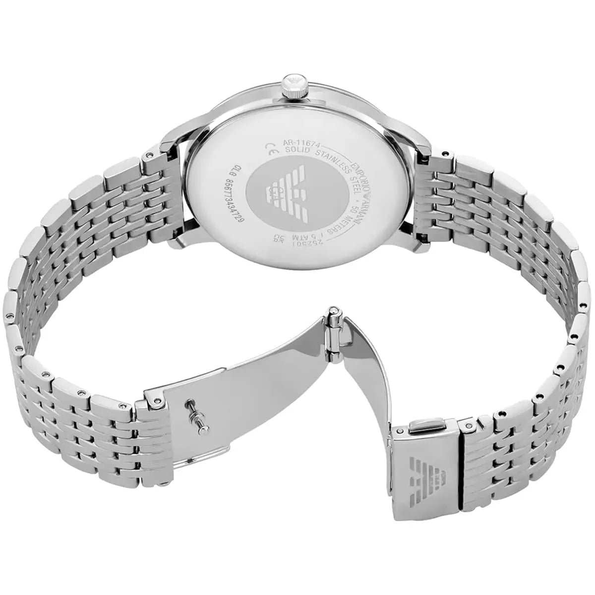 Emporio Armani Chronograph Blue Dial and Silver Stainless Steel 43mm Men's Watch | AR11674 | TIME Watches