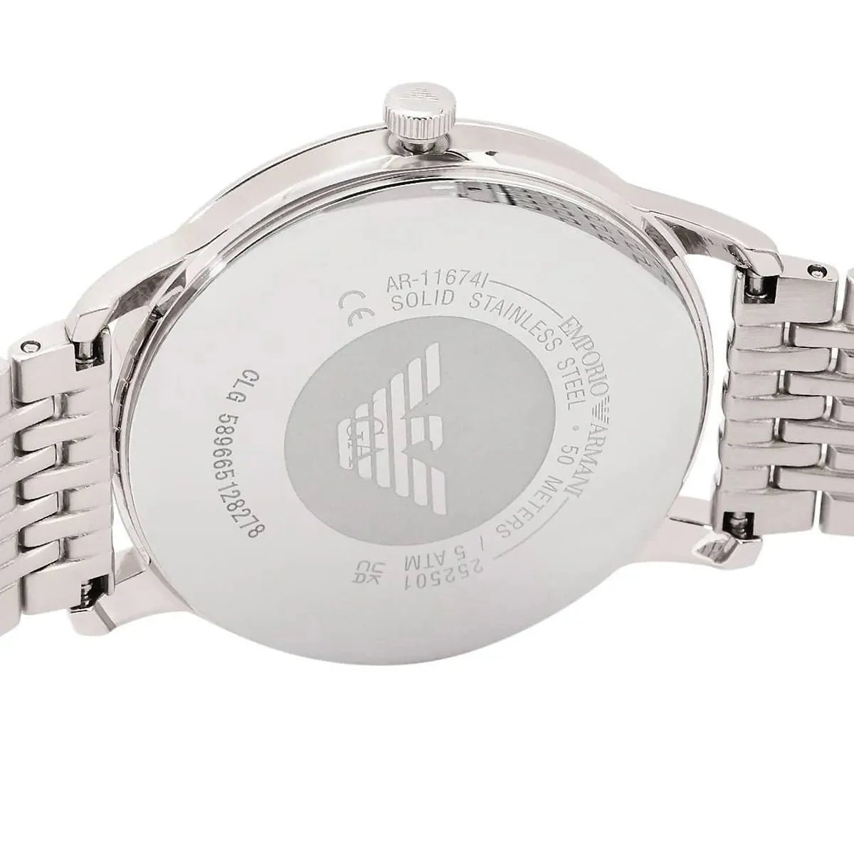 Emporio Armani Chronograph Blue Dial and Silver Stainless Steel 43mm Men's Watch | AR11674 | TIME Watches