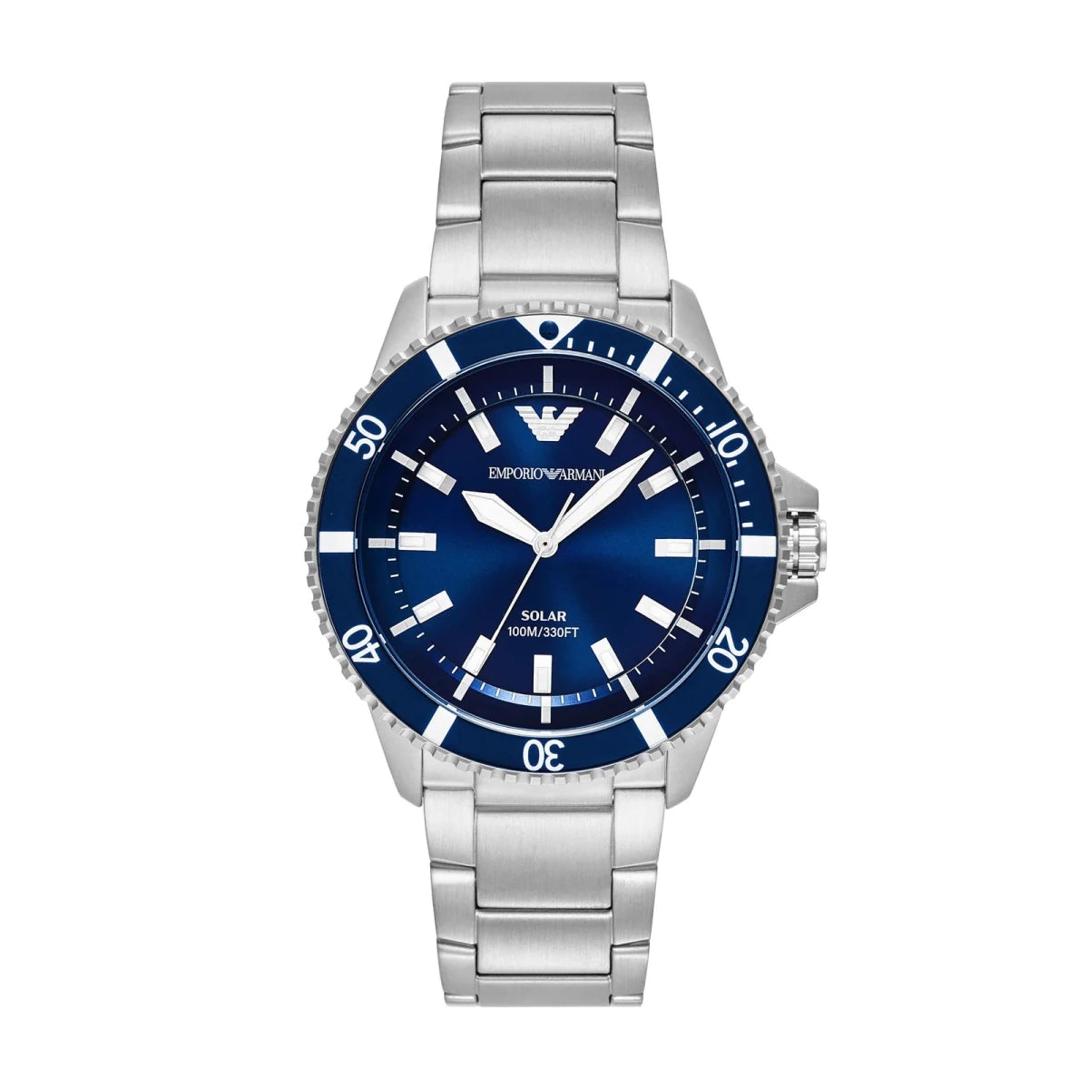 Emporio Armani Chronograph Blue Dial and Silver Stainless Steel 43mm Men's Watch | AR11697 | TIME Watches