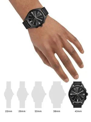 Emporio Armani Chronograph Dial and Black Leather 46mm Men's Watch | AR11483