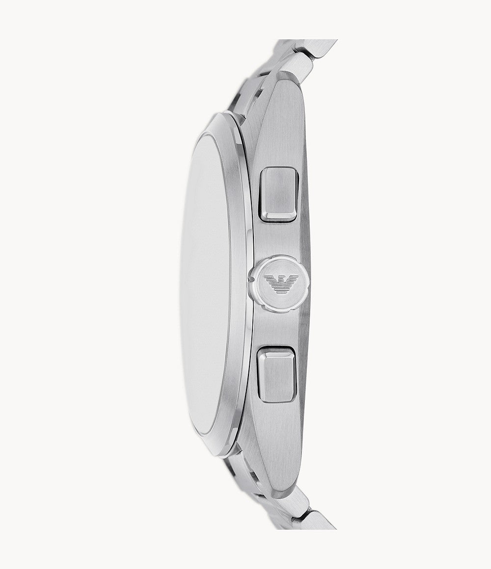 Emporio Armani Chronograph Black Dial and Silver Stainless Steel 43mm Men's Watch | AR11480