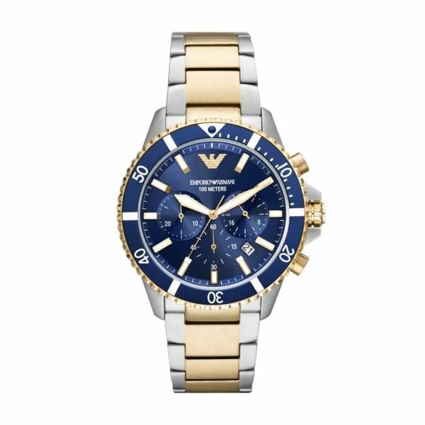 Emporio Armani Chronograph Two - Tone Stainless Steel Men's Watch | AR11362 | Time Watch Specialists