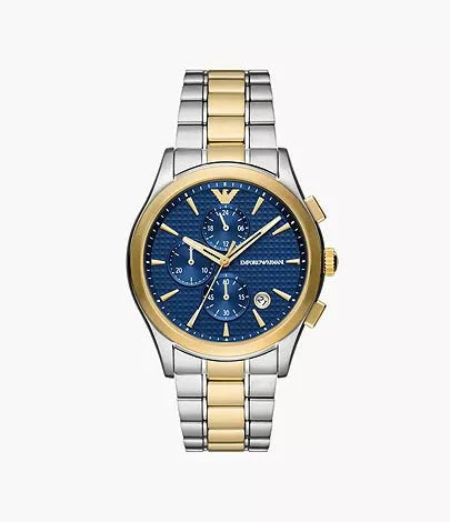 Emporio Armani Chronograph Two-Tone Dial and Two-Tone Stainless Steel 42mm Men's Watch | AR11579