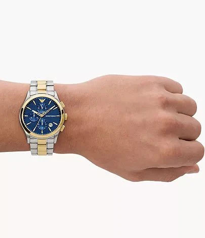 Emporio Armani Chronograph Two-Tone Dial and Two-Tone Stainless Steel 42mm Men's Watch | AR11579