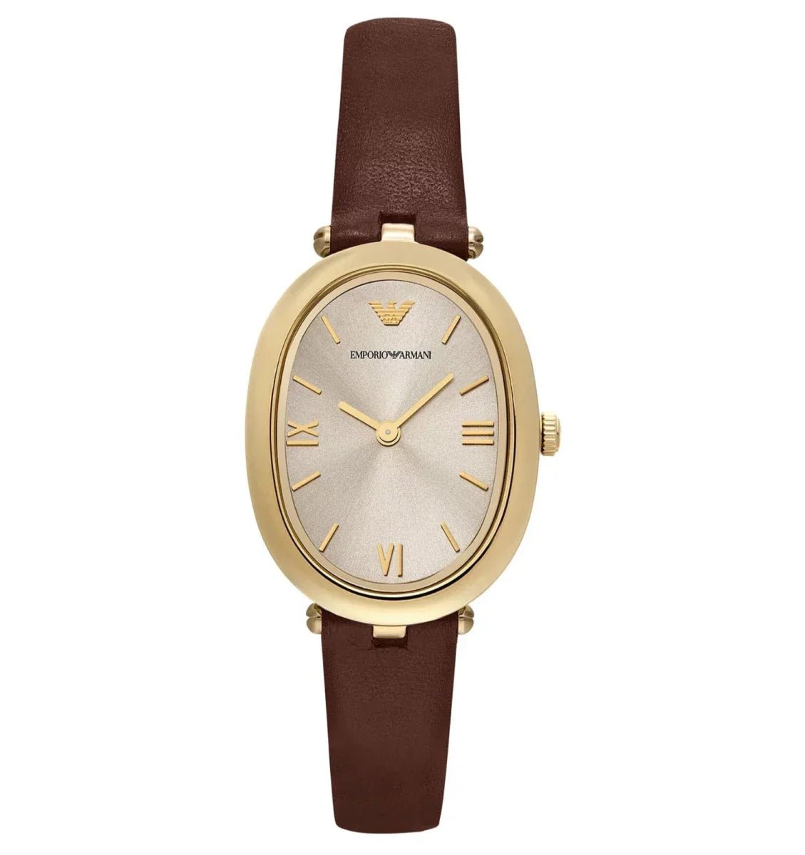 Emporio Armani Classic Grey Dial and Brown Leather 32mm Women's Watch | AR11708 | TIME Watches