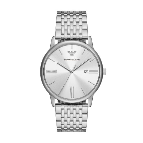 Emporio Armani Classic Silver - Tone Dial and Silver Stainless Steel 43mm Men's Watch | AR11599 | TIME Watches