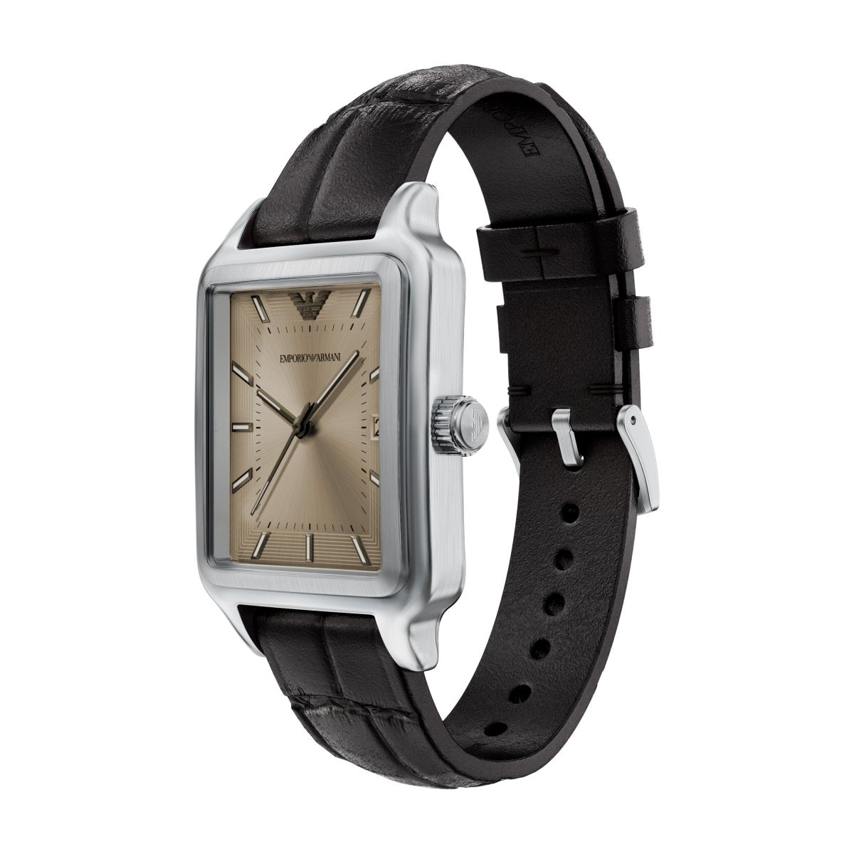 Emporio Armani Diego Silver Dial and Brown Leather 36mm Men's Watch | AR11756 | TIME Watches