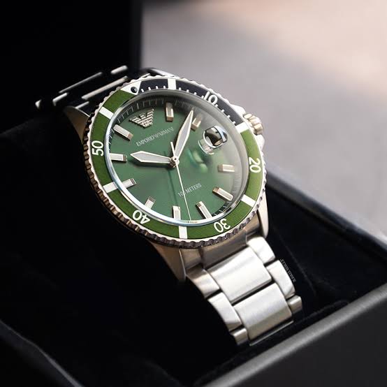 Emporio Armani Diver Black Dial and Silver Stainless Steel 43mm Men's Watch | AR11338