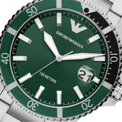 Emporio Armani Diver Black Dial and Silver Stainless Steel 43mm Men's Watch | AR11338